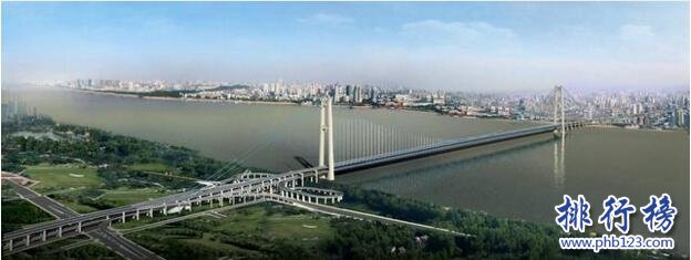 世界上跨度最大的双层悬索桥：武汉杨泗港长江大桥(双层双向10车道)